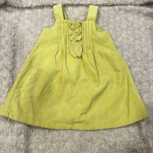 Benetton Baby, yellow thin corduroy dress, size 3-6 months