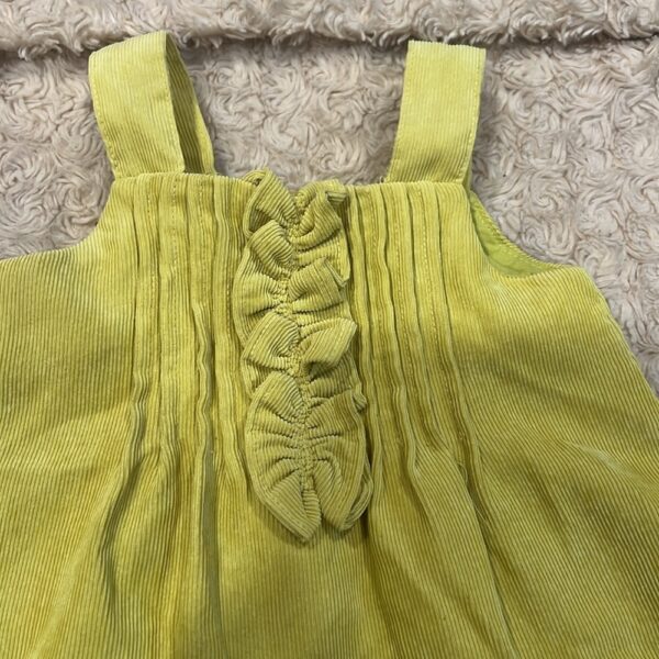 Benetton Baby, yellow thin corduroy dress, size 3-6 months