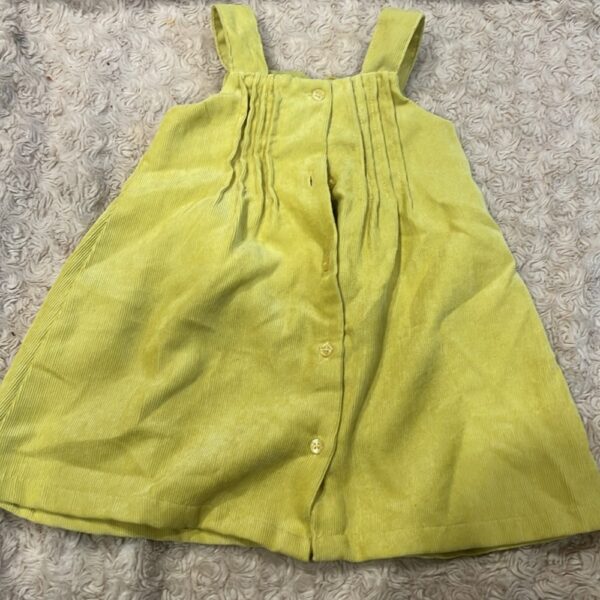 Benetton Baby, yellow thin corduroy dress, size 3-6 months