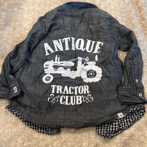Hatley, boy’s button up shirt, “Antique Tractor Club”, size 5