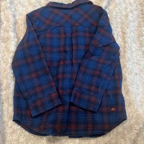 NWOT, Tea Collection, red and blue button up, size 3