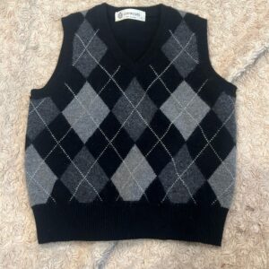 Crewcuts, black cashmere sweater vest, size s (6-7)