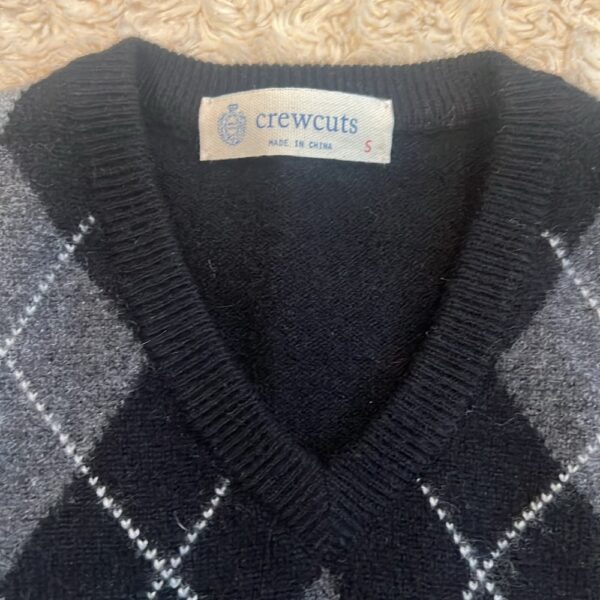 Crewcuts, black cashmere sweater vest, size s (6-7)
