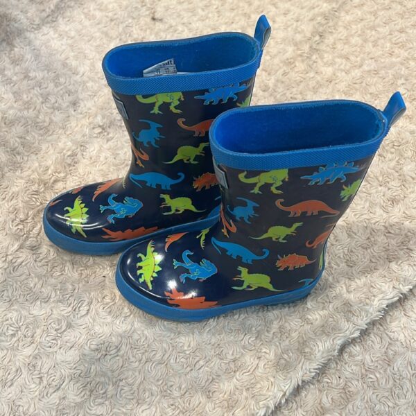 Hatley, pair of boy’s rainboots, dinosaur pattern, sz 12