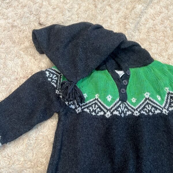 Hanna Andersson, heavy sweater onesie with hood, size 18-24 months