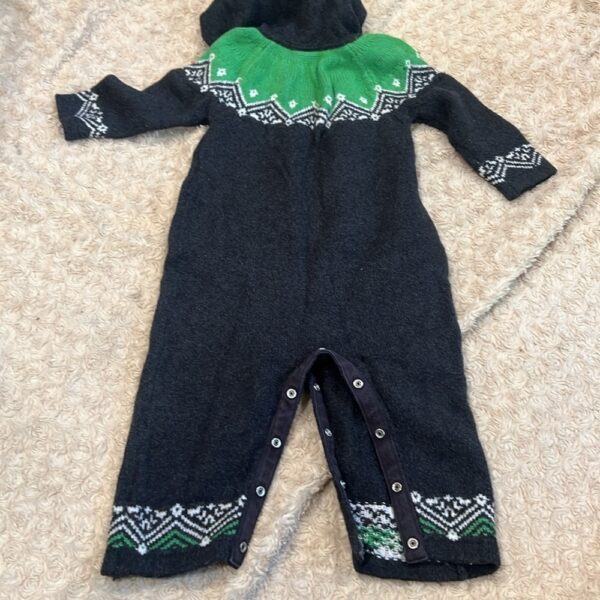 Hanna Andersson, heavy sweater onesie with hood, size 18-24 months