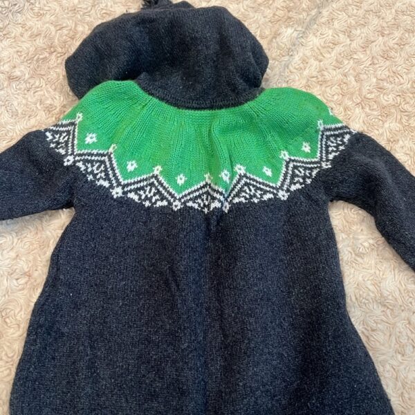Hanna Andersson, heavy sweater onesie with hood, size 18-24 months