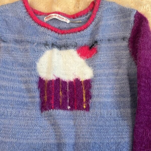 Deux par Deux, girl’s fuzzy sweater, size 5