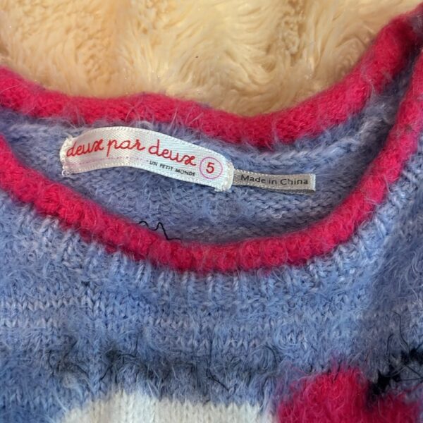 Deux par Deux, girl’s fuzzy sweater, size 5