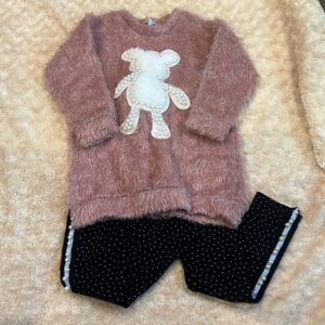 Little Mass, oversized sweater with leggings, size 6