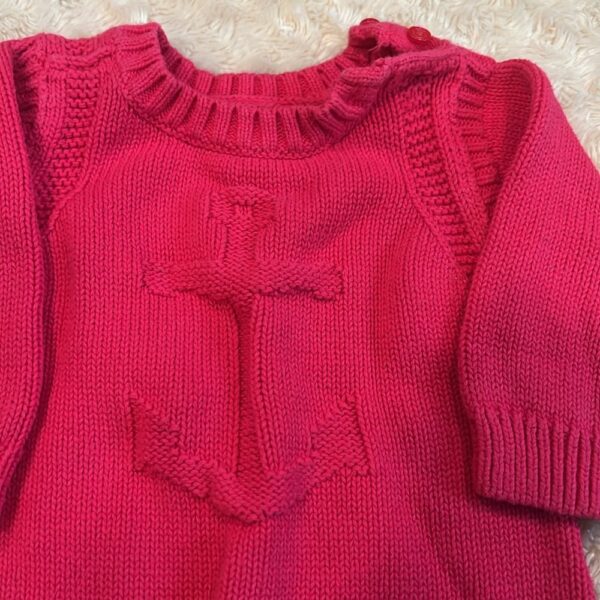 Baby Gap, girl’s sweater dress with anchor, size 3-6 months