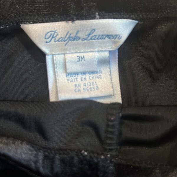 Ralph Lauren, 2 pairs of baby girl leggings, black and maroon, size 3 months