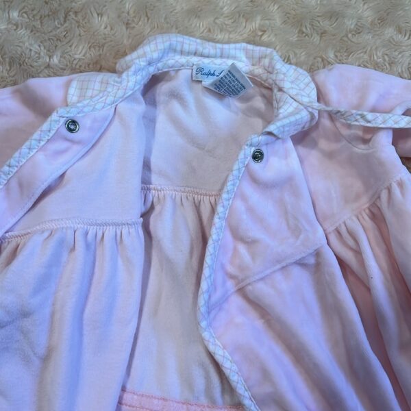 Ralph Lauren, pink velour baby dress, size 3 months