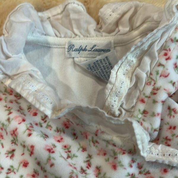 Ralph Lauren, floral velour onesie, size 6 months