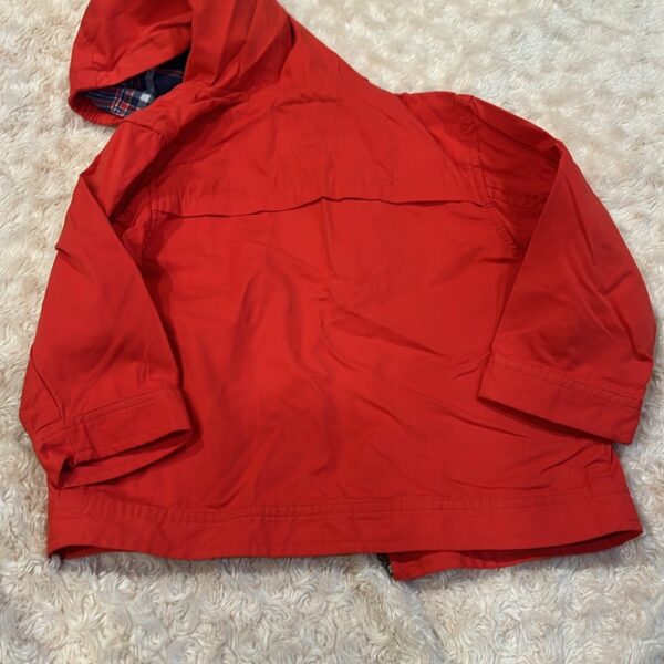 Janie and Jack, orange zip up rain resistant wind breaker, size 12-24 months