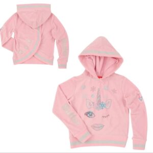 BUTTER Winter Unicorn Velour Cross-Back Hoodie