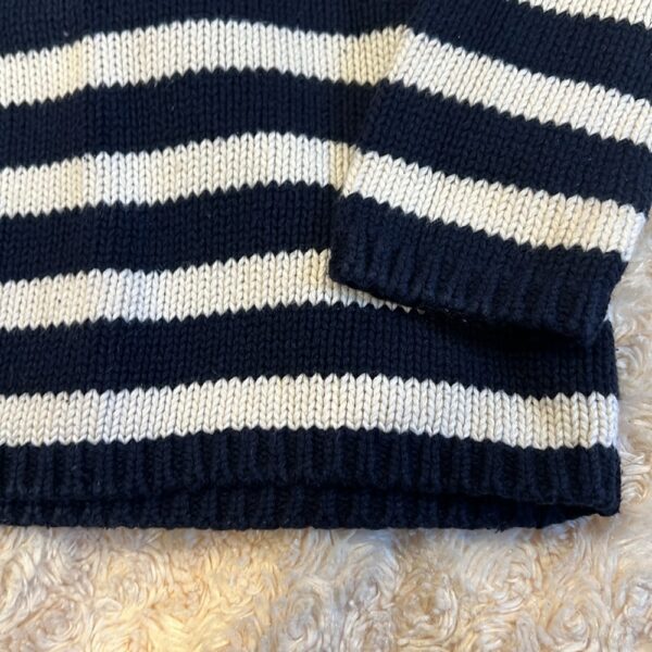 Crewcuts, classic navy and white roll neck sweater, size 3