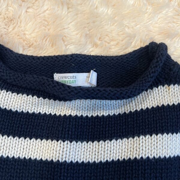Crewcuts, classic navy and white roll neck sweater, size 3