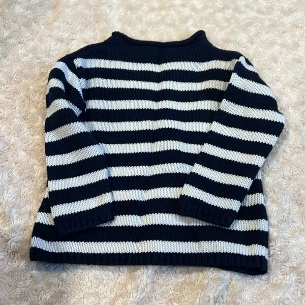 Crewcuts, classic navy and white roll neck sweater, size 3