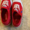 Feiyue, worn once, pair of red no tie sneakers, great for parkour and ninja, sz2