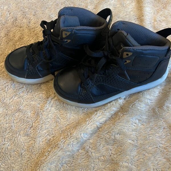 Sketchers, pr of black rechargeable light up shoes, size 1