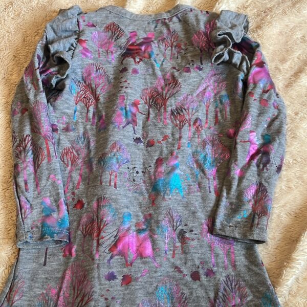 Chaser by Disney, Frozen long sleeved jersey dress with metallic pics, size 6