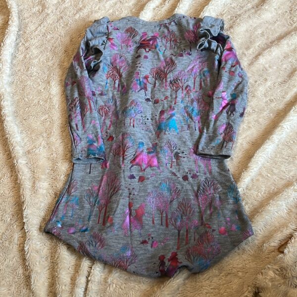 Chaser by Disney, Frozen long sleeved jersey dress with metallic pics, size 6