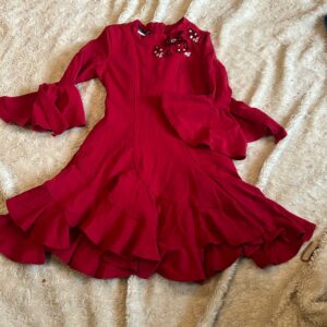 Kate Mack, lightweight asymmetrical tiered red dress, size 5
