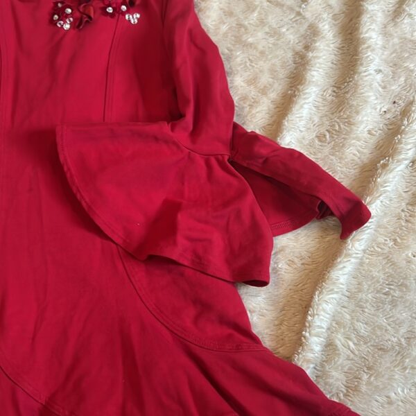 Kate Mack, lightweight asymmetrical tiered red dress, size 5
