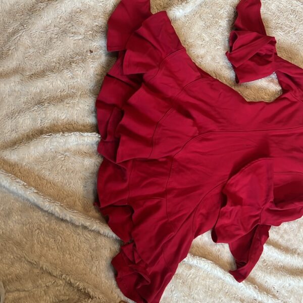Kate Mack, lightweight asymmetrical tiered red dress, size 5