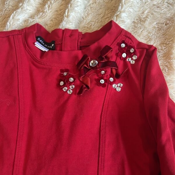Kate Mack, lightweight asymmetrical tiered red dress, size 5