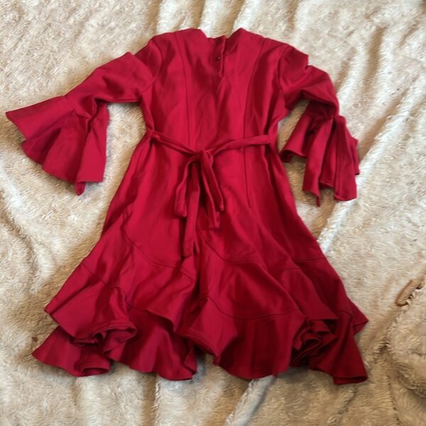 Kate Mack, lightweight asymmetrical tiered red dress, size 5
