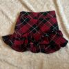 Ralph Lauren, red plaid ruffle skirt with side zipper, size 4