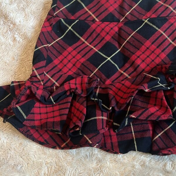 Ralph Lauren, red plaid ruffle skirt with side zipper, size 4