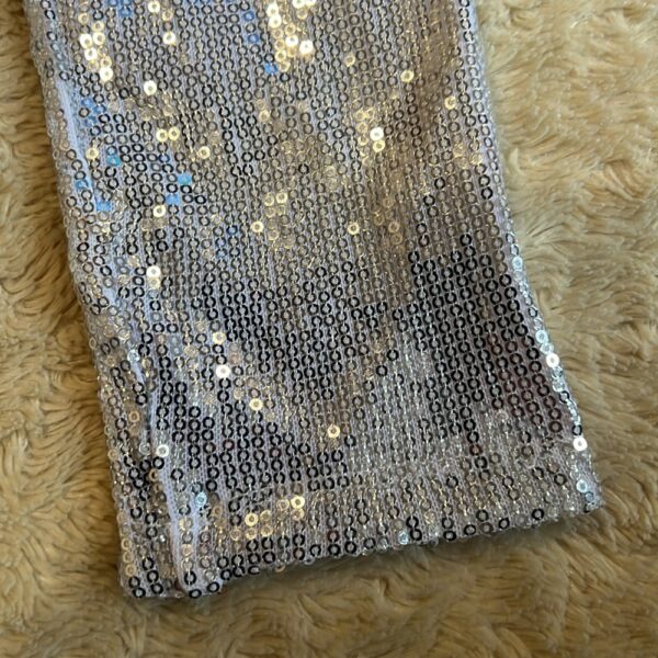 Crewcuts, silver sequin leggings with lining, size 6