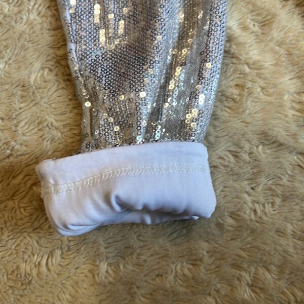 Crewcuts, silver sequin leggings with lining, size 6