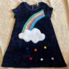 Baby Sara by SaraSara, blue sweater dress with rainbow detail, size 6