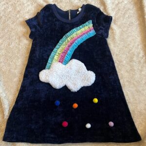 Baby Sara by SaraSara, blue sweater dress with rainbow detail, size 6