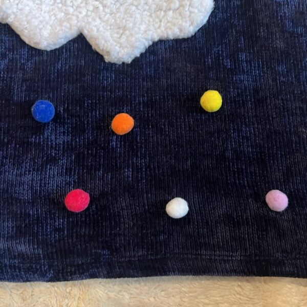 Baby Sara by SaraSara, blue sweater dress with rainbow detail, size 6