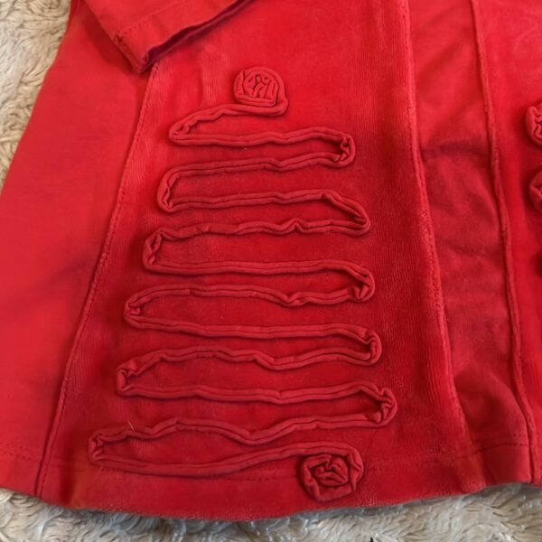 Elaine et Lena, red cotton and velour dress, size 2