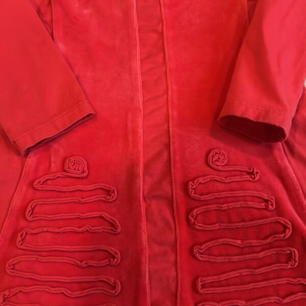 Elaine et Lena, red cotton and velour dress, size 2