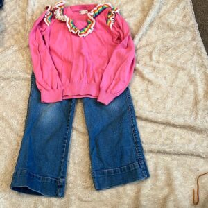 Hatley, 2 pc Jean and sweater set, size 7