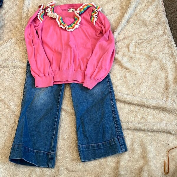 Hatley, 2 pc Jean and sweater set, size 7