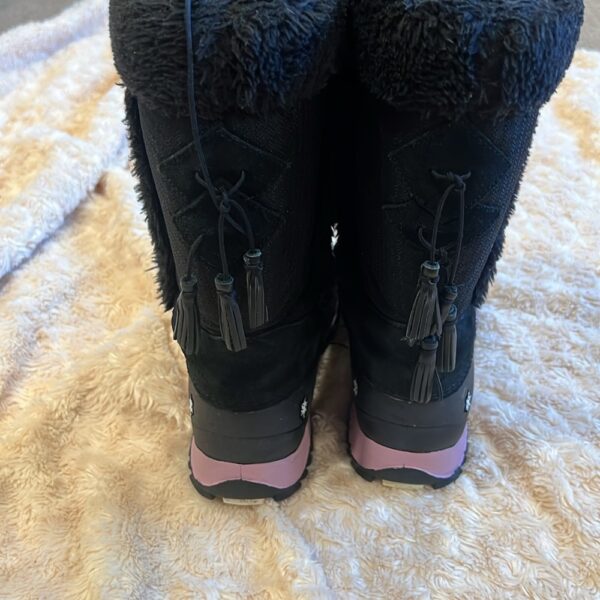 Baffin, girls black and pink tall snow boots, size 2