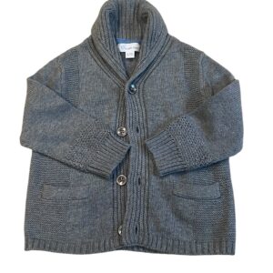 Angel Dear, like new, grey cardigan sweater with pockets, sz 6-12 months