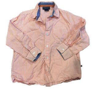 Tooby Doo, orange and white collared button-up shirt, sz 4T