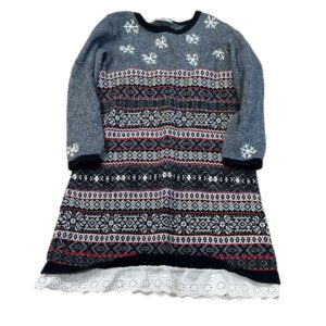Hanna Andersson, grey snowflake sweater dress, sz 6