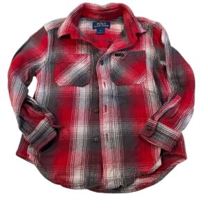 Polo, Ralph Lauren, boy’s red flannel button-up shirt, size 5