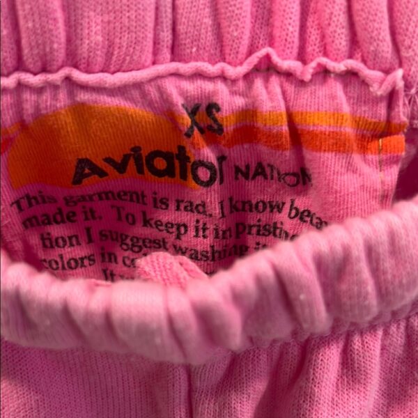 Aviator Nation Pink Track Pants with Red Heart