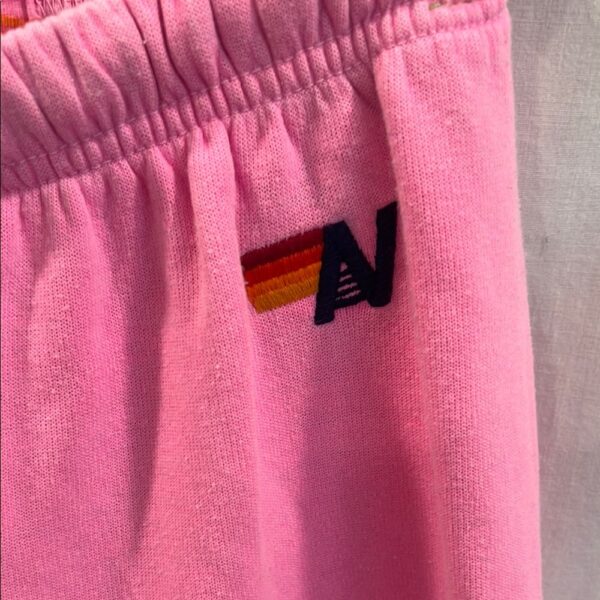 Aviator Nation Pink Track Pants with Red Heart